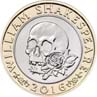 William Shakespeare 2016 £2 Coin