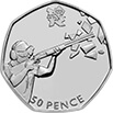 Shooting 50p Coin