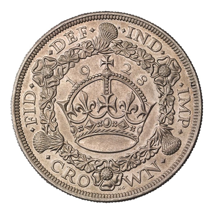 1928 George V Crown Coin, ‘Wreath Crown’