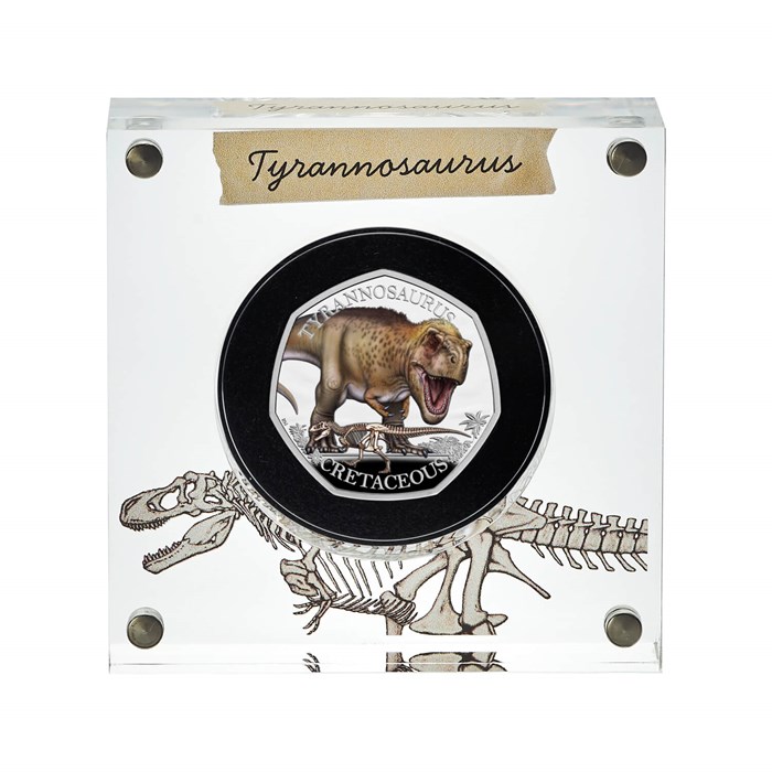 Tyrannosaurus 2024 UK 50p Silver Proof Colour Coin