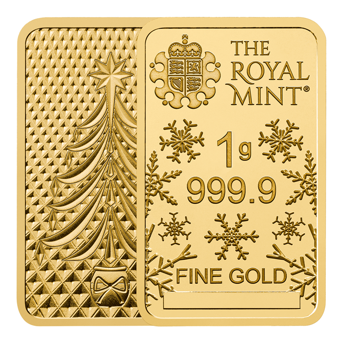 Christmas 1g Gold Bullion Minted Bar