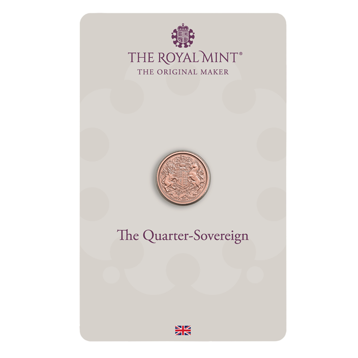 The Memorial Quarter Sovereign 2022 Gold Bullion Coin in Blister